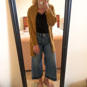 Chunky Knit Mustard Cardigan